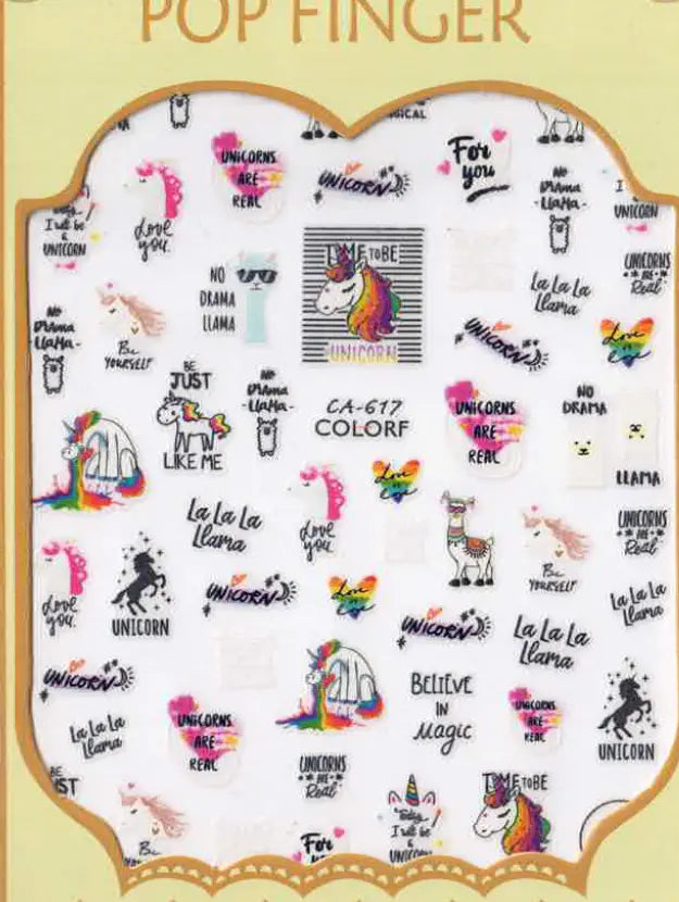 Planche Stickers Autocollant Licorne OCIBEL