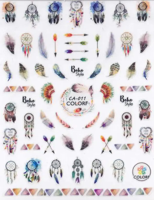 Planche Stickers Autocollant Plume OCIBEL