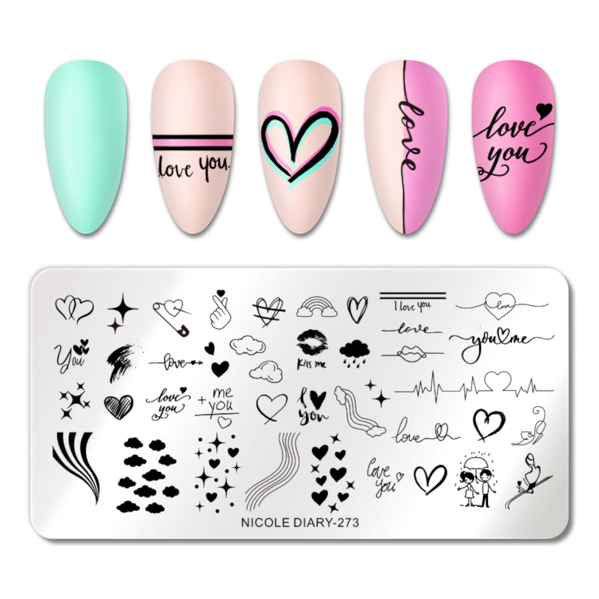 Plaque de Stamping pour Ongles Thème : Cœur OCIBEL