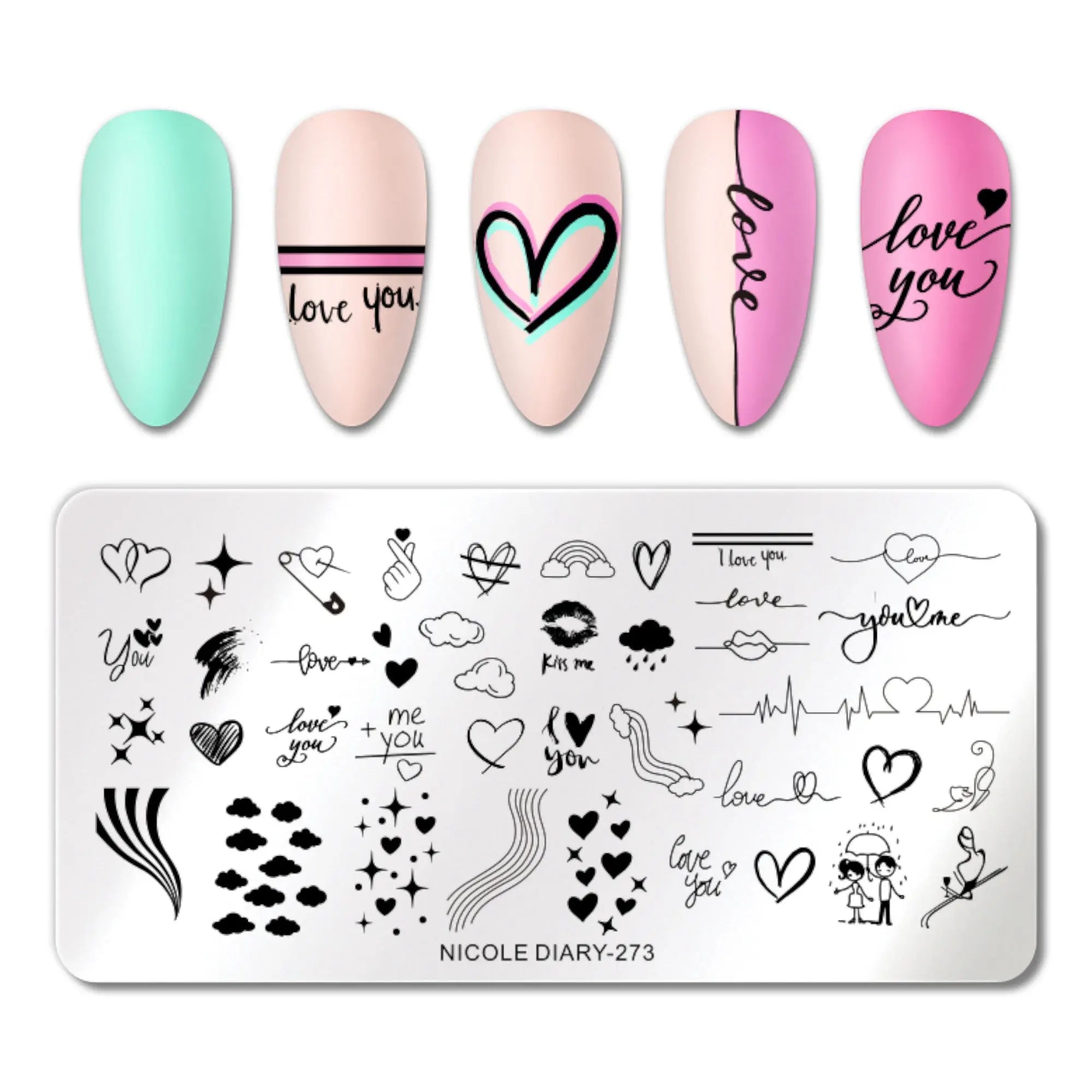 Plaque de Stamping pour Ongles Thème : Cœur OCIBEL