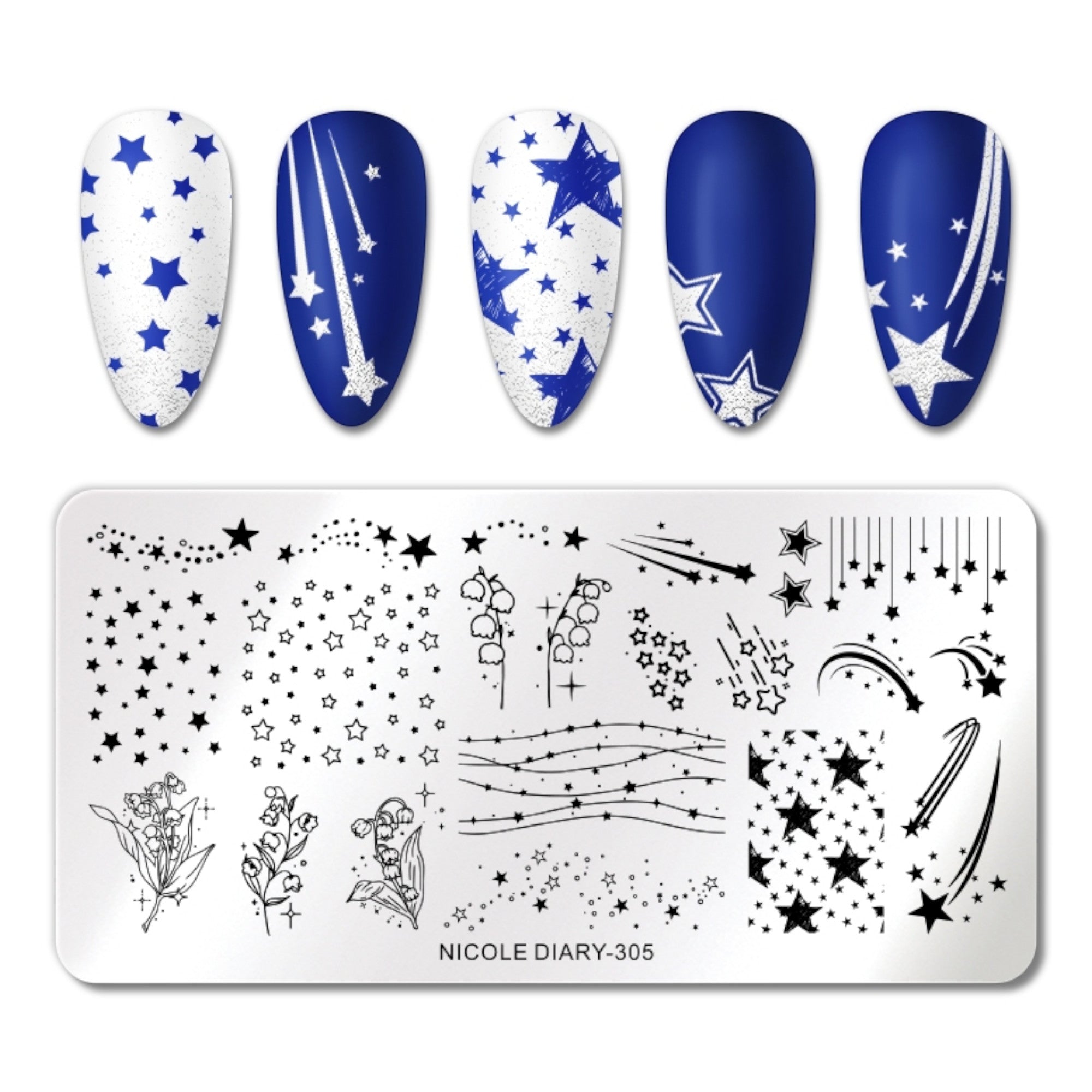 Plaque de Stamping pour Ongles Thème : Etoile OCIBEL