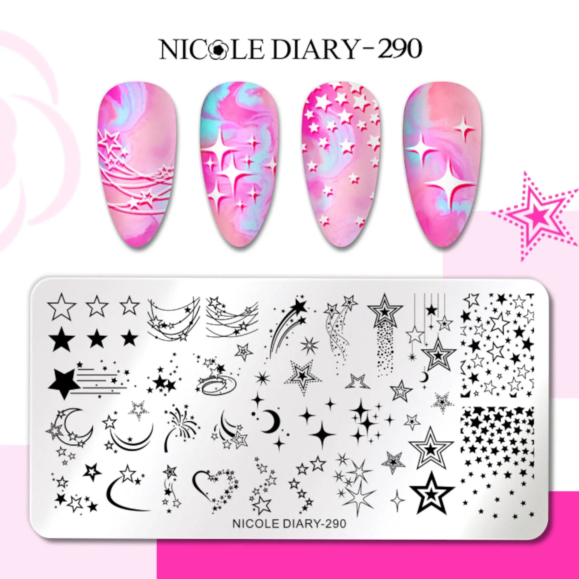 Plaque de Stamping pour Ongles Thème : Etoile OCIBEL