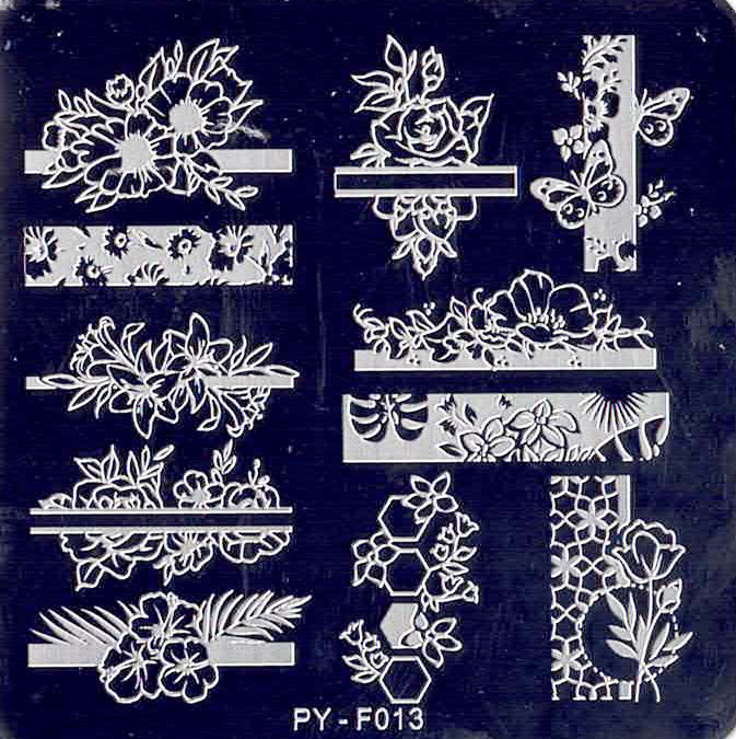 Plaque de Stamping pour Ongles Thème : Fleur OCIBEL