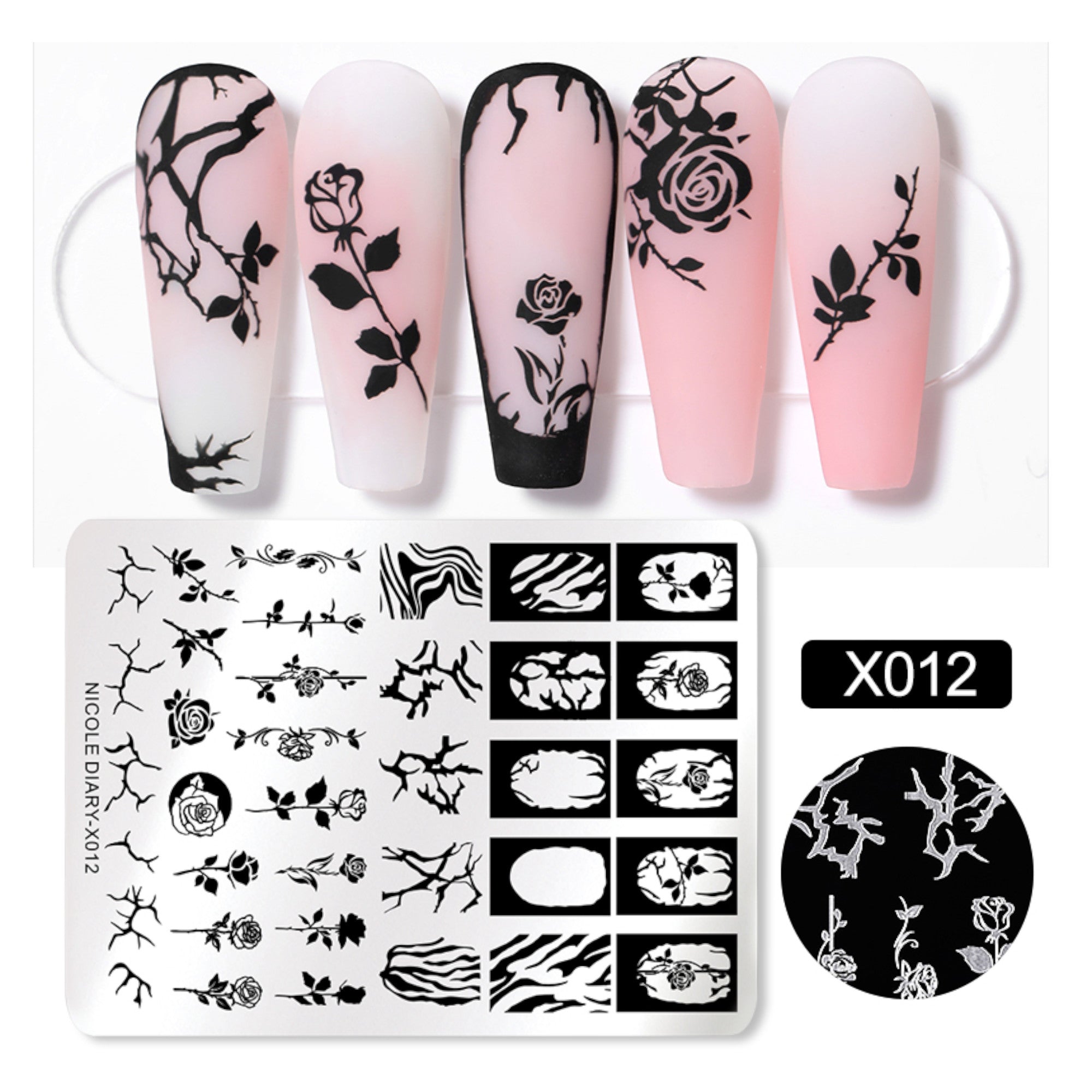 Plaque de Stamping pour Ongles Thème : Fleur OCIBEL