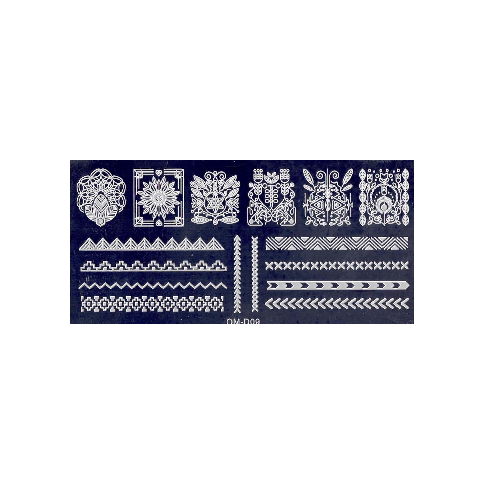 Plaque de Stamping pour Ongles Thème : Motif OCIBEL