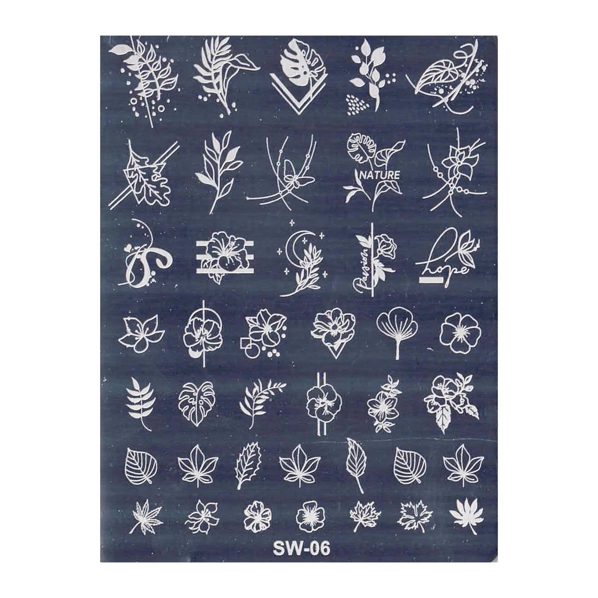 Plaque de Stamping pour Ongles Thème : Nature OCIBEL