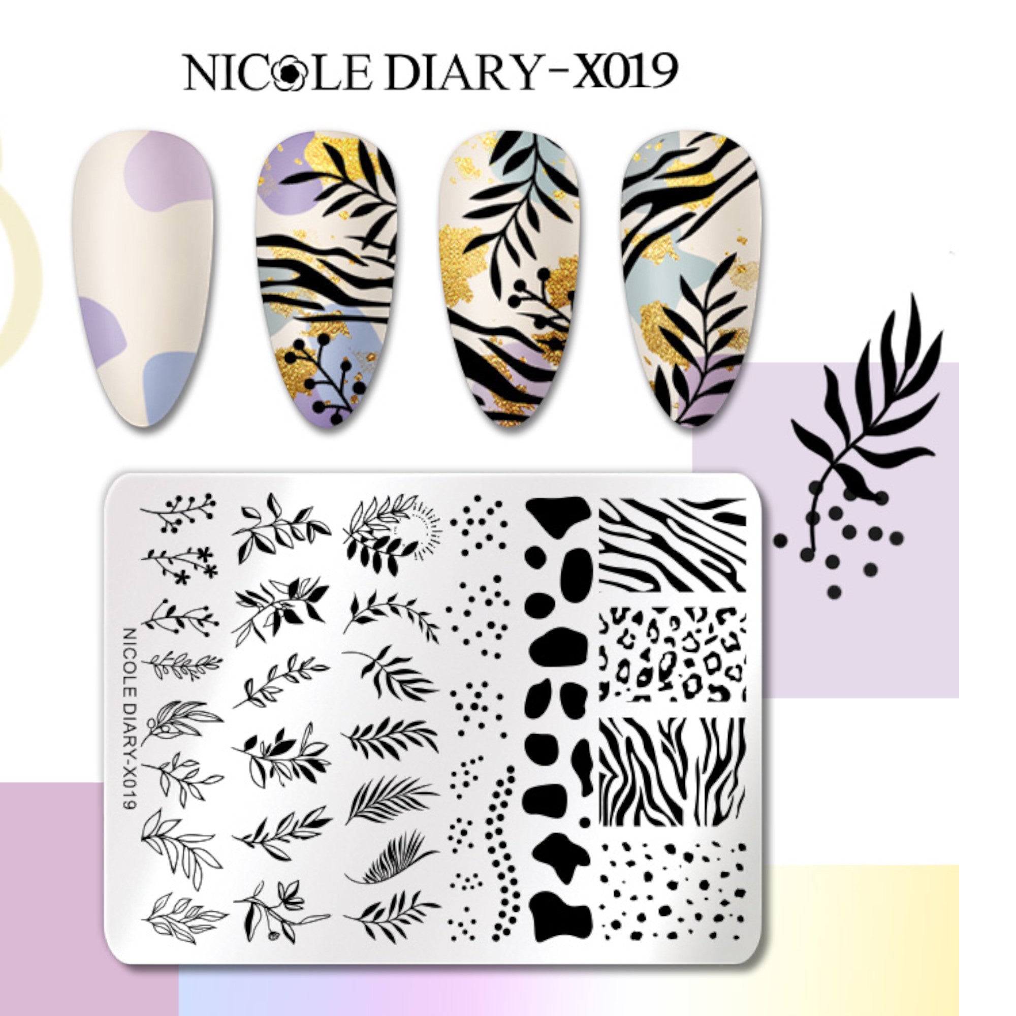 Plaque de Stamping pour Ongles Thème : Nature OCIBEL