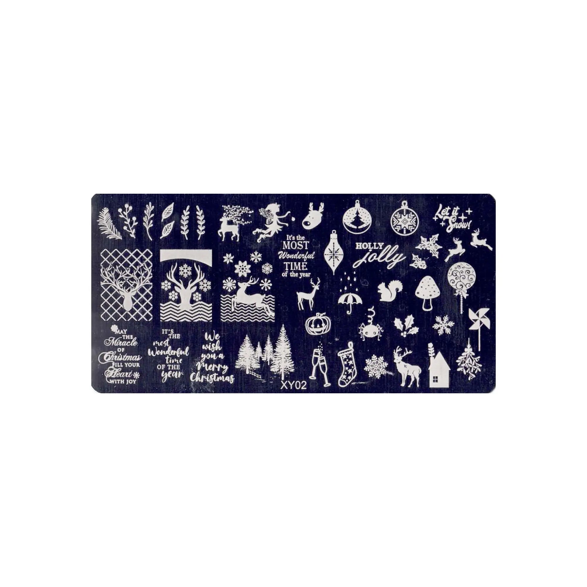 Plaque de Stamping pour Ongles Thème : Noël OCIBEL