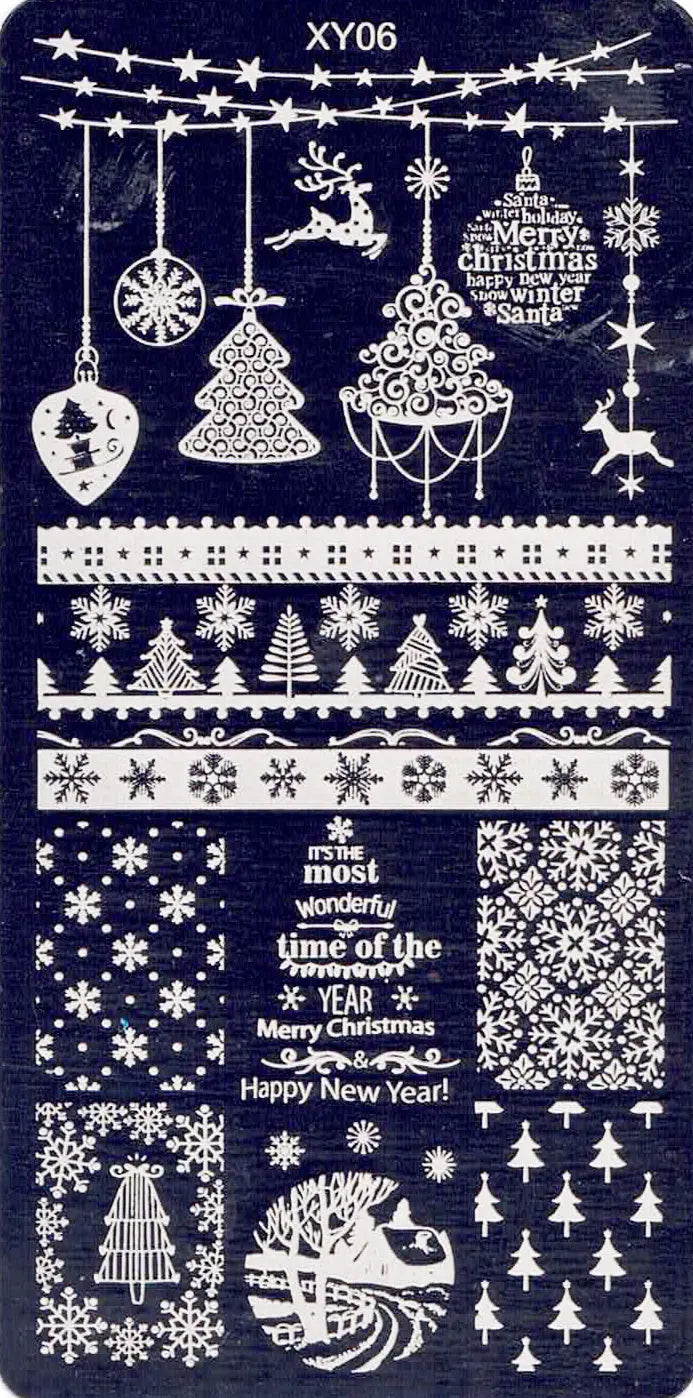 Plaque de Stamping pour Ongles Thème : Noël OCIBEL