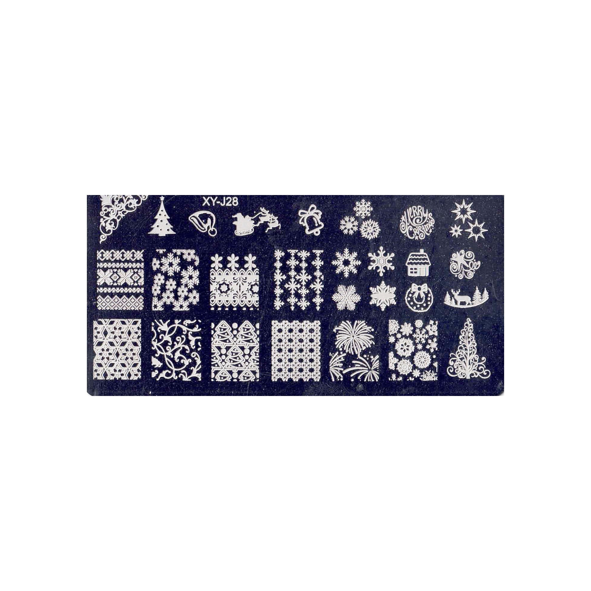 Plaque de Stamping pour Ongles Thème : Noël OCIBEL