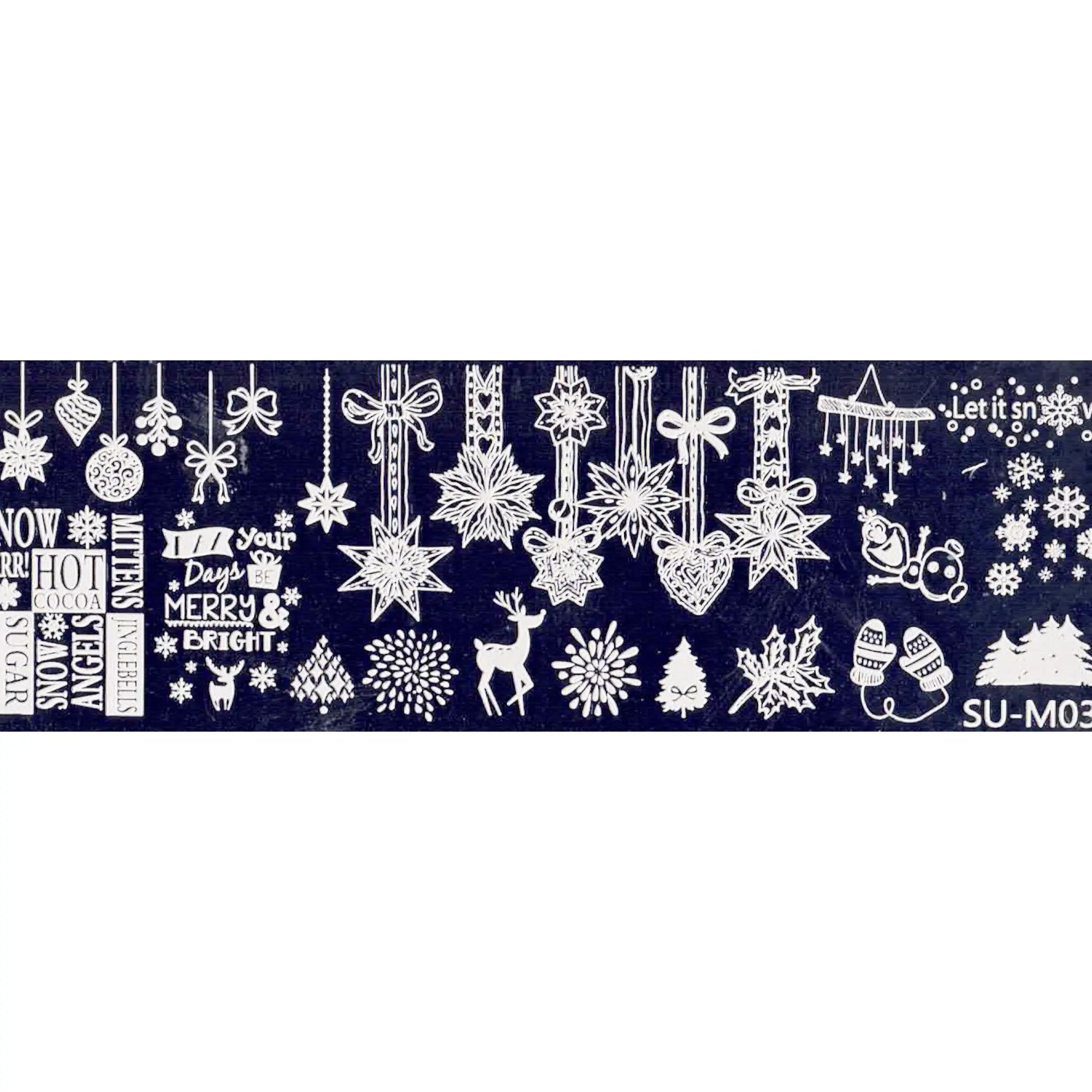 Plaque de Stamping pour Ongles Thème : Noël OCIBEL