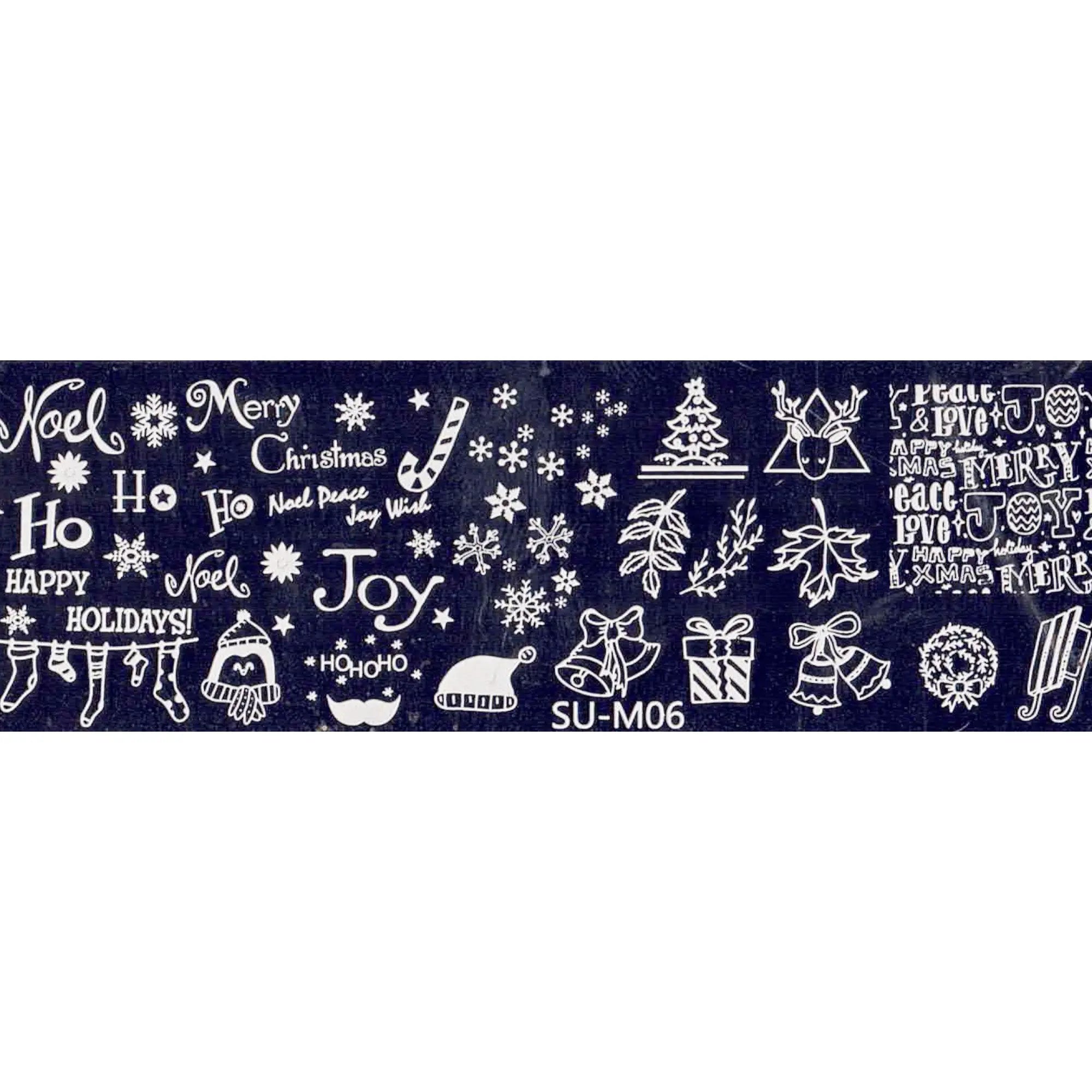 Plaque de Stamping pour Ongles Thème : Noël OCIBEL