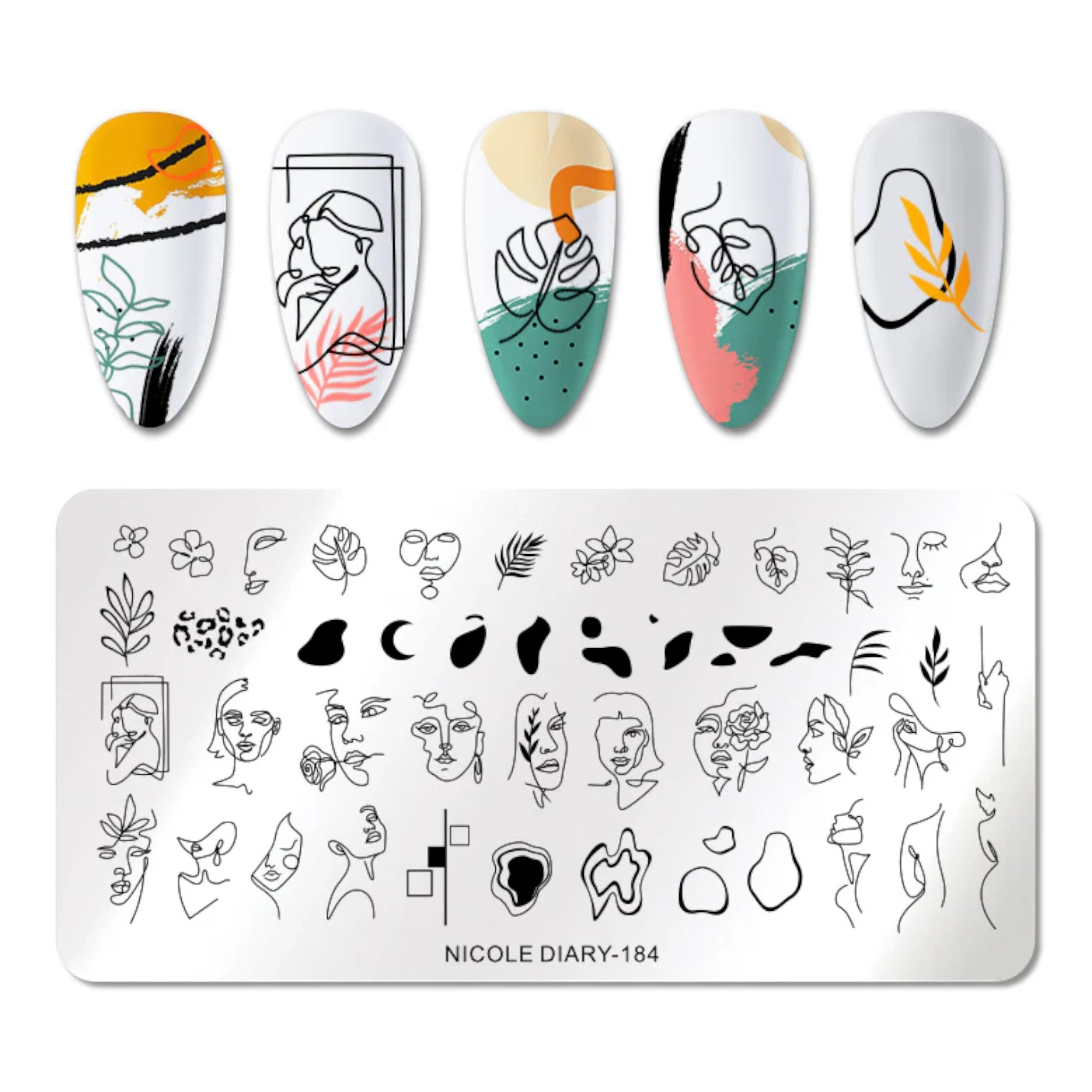 Plaque de Stamping pour Ongles Thème : Visage OCIBEL