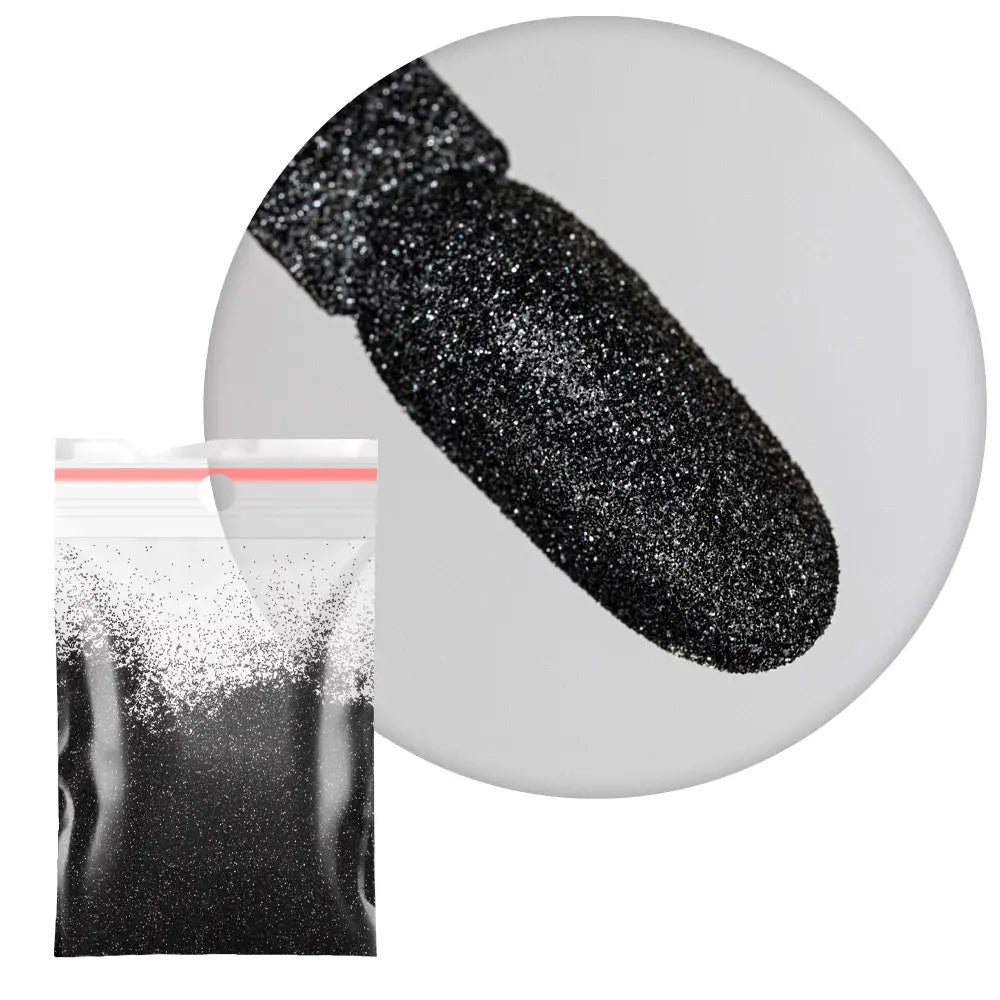 Poudre Nail Art Shimmer Effect – Effet Brillant & Métallisé Noir – 5 g OCIBEL