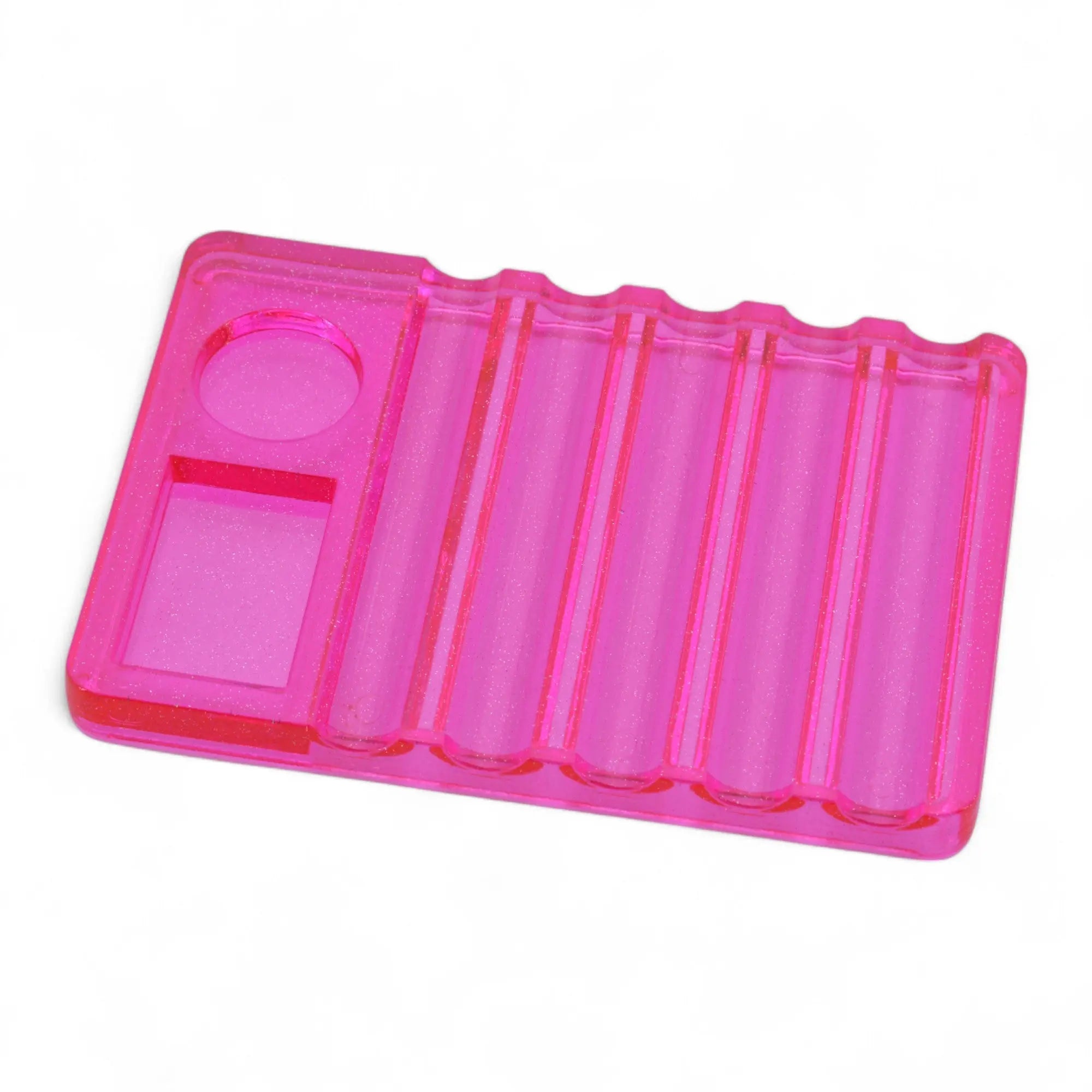 Support Porte Pinceaux en Plastique Rose Pailleté OCIBEL