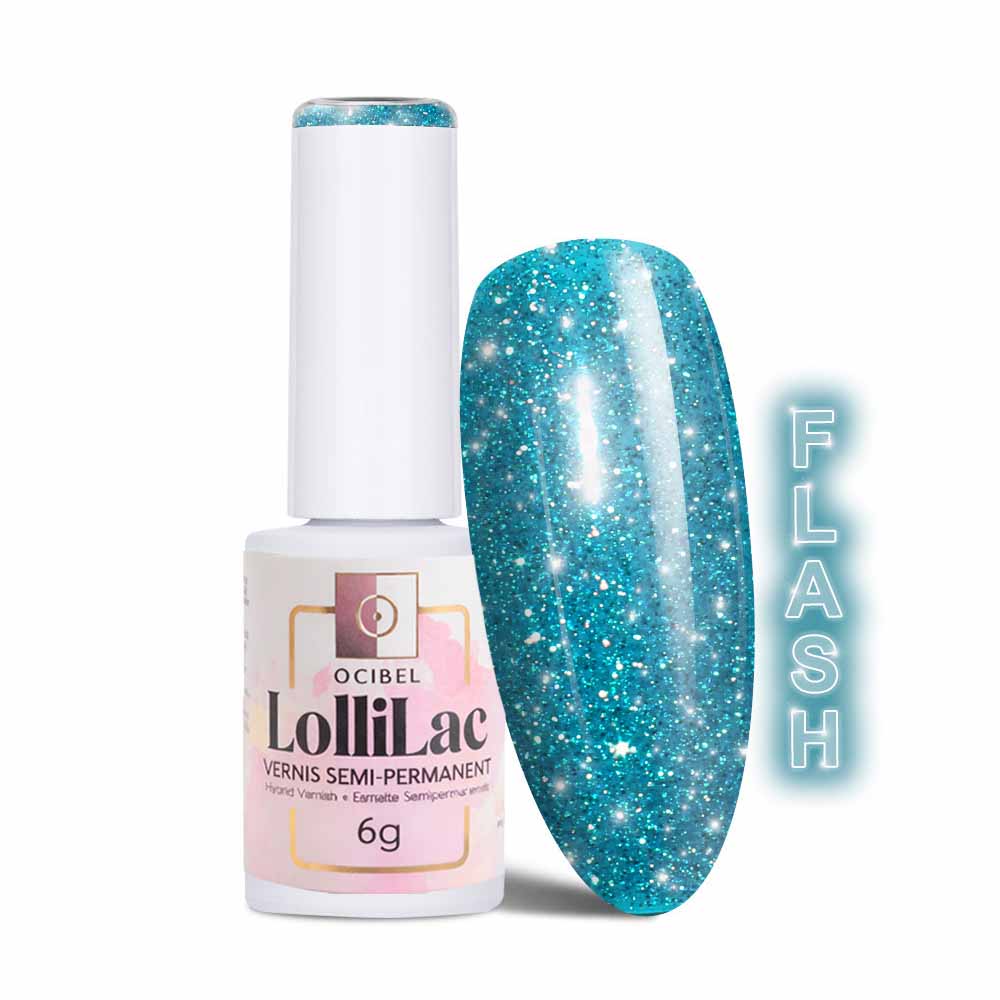 Vernis Semi Permanent UV / LED - Blues Flash Glitter 6g OCIBEL