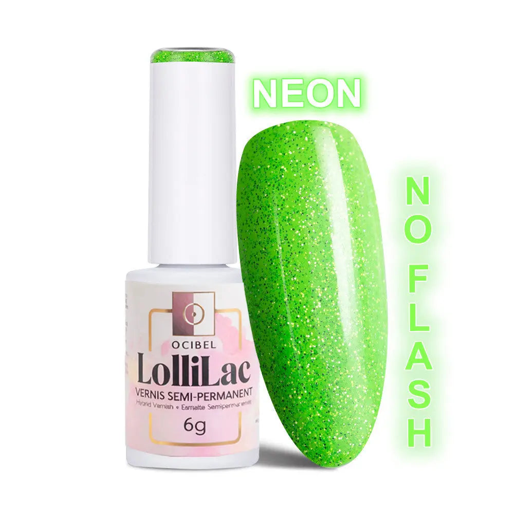 Vernis Semi Permanent UV / LED - Flash Glitter Green 6g OCIBEL