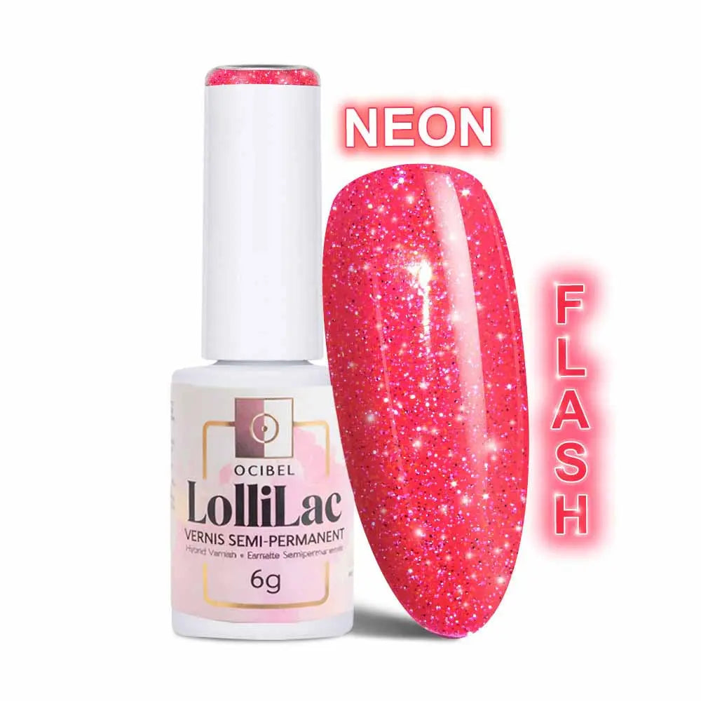 Vernis Semi Permanent UV / LED - Flash Glitter Pink 6g OCIBEL